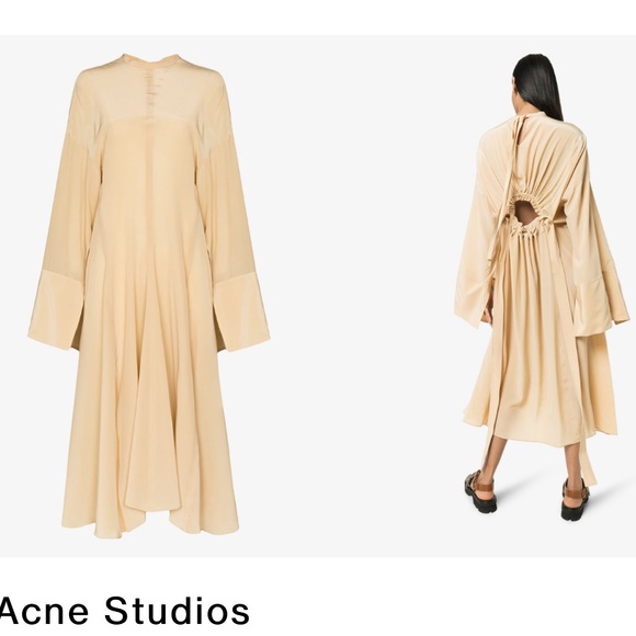Acne studio silk gathered back dress - Picture 5 of 6